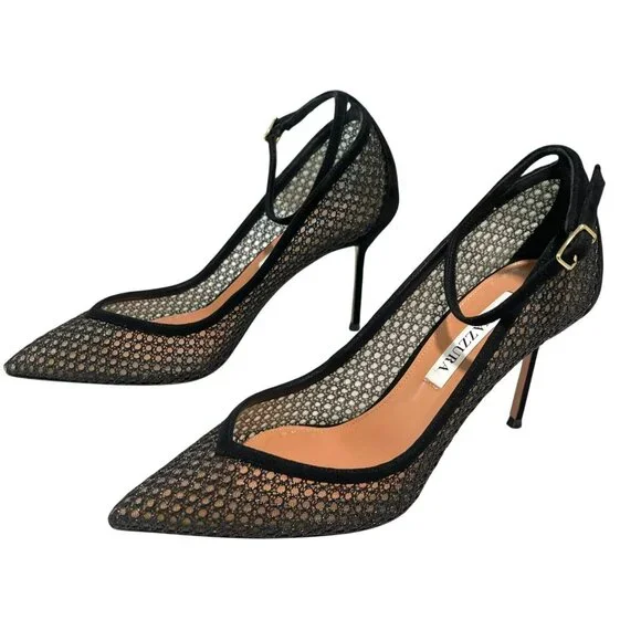 Aquazzura Black Mesh Heels - Picture 3 of 9